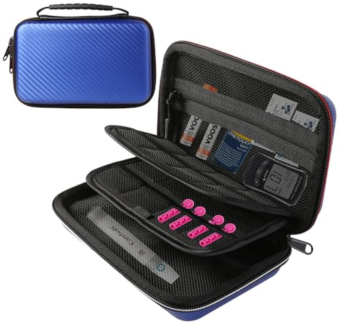 Étui de transport rigide pour fournitures diabétiques pour lancettes, bandelettes de test de glycémie, appareil de lancement, aiguilles à stylo, glucomètre, médicaments, pilules, lingettes alcoolisées