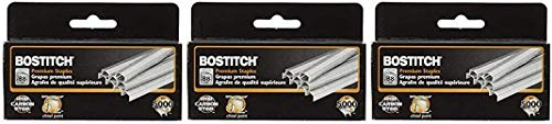 Bostitch B8 PowerCrown Premium Staples, 0.25 Inch Leg, Full-Strip (STCR21151/4) 3 Pack