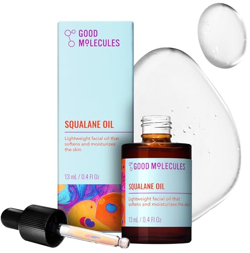 Good Molecules Squalane Oil for Face, Lightweight Facial Oil, 13 ml | Lightweight facial oil that softens and moisturizes skin. Suitable for all skin types.