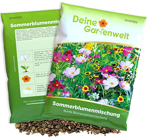 Sommerblumenmischung - 100 g Samen für Sommerblumenwiese - Sommerblumen Saatgut für bunte Blumenwiese