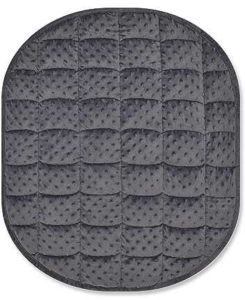 TONGDADA Weighted Lap Blanket 7lbs for Adult,Perfect for Relaxation, Lounging, Napping, Sleeping & Travel,Luxury Minky Weighted Body Blanket,Weighted Throw Blanket-Dark Grey Minky Dot, 29 x 24