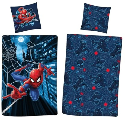 Spiderman Parure de lit en flanelle 80 x 80 cm + 135 x 200 cm