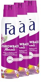 FA Deospray #Throwback Moments (3x 150ml), Deodorant mit dem sinnlich-tropischen Duft von pinkem Lotus, Pink Sunset Dreams, Vegane Formel, stoppt Bakterien ohne Aluminiumsalze