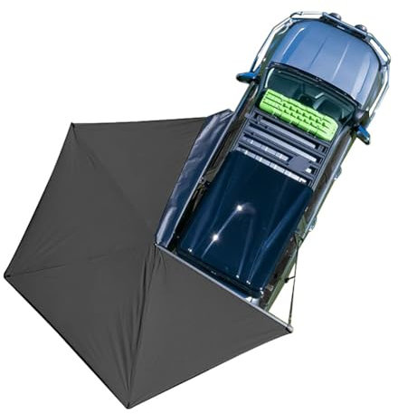 KK-GGL 270° Large-Area Car Awning, SUV Tail Fan Shaped, Camping Rainproof, Outdoor Car Van Tent, SUV Truck Vehicle Awning, 2m
