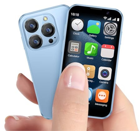 BezosMax i Mini Handy,Mini Smartphone 3G,Kinder Smartphone with 3.0 HD Bildschirm,Dual SIM,Handy klein,kinderhandy,Quad Core,16GB ROM Android Smartphone,kleines Smartphone-Blau