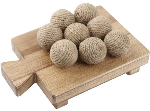 8 bolas decorativas de estilo rústico, bolas decorativas rústicas para rellenos de cuencos de centro de mesa, finamente tejidas para interiores y exteriores, decoración de casa de campo