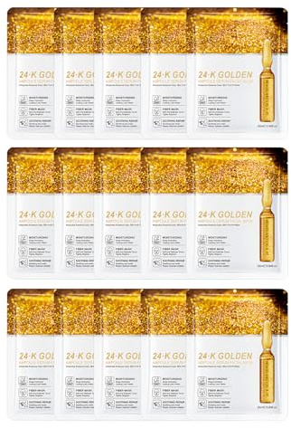Hinapan 15 Mascarilla Facial Dorada de 24K Tipo Peel Off, Efecto Anti-Edad que Reduce Líneas Finas y Mejora la Elasticidad, Limpia en Profundidad, Cierra Poros y Regula la Brillos Grasa