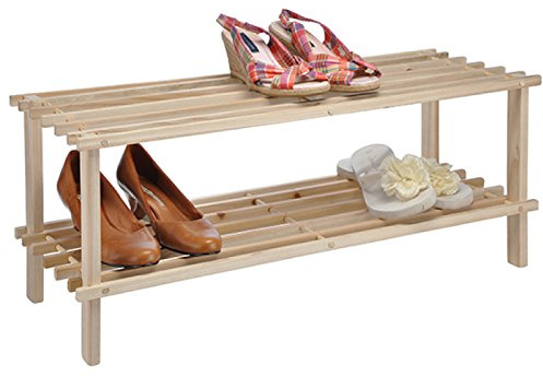 Haushalt International Schuhregal aus Holz mit Zwei Böden