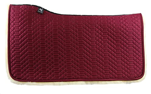 Engel Reitsport | Lammfell Western Squarepad WPAD1-U-BOR-MED Stoff Bordeaux rot Fell med.