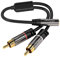 KabelDirekt – 3,5mm Adapter Kabel – 0,2m (2 x Cinch Stecker > 3,5mm Buchse, 3-polig) – PRO Series