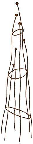 150cm Heavy Duty Natural Rust Metal Sculptural Garden Obelisk by Ruddings Wood - Climbing Rose Plant Support Frame