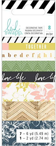 Heidi Swapp 314433 Sticker Emerson Lane-Washi Tape Set (8 Piece), Multi