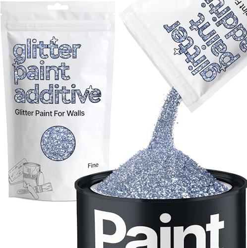 Hemway Azure Blue Glitter Paint Additive Fine 100g for Adding Sparkle | for Paints & Varnish | Paint Walls Sparkly Add to Emulsion, Acrylic or Lacquer Indoor