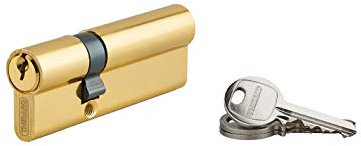 Cilindro europeo a doppia entrata Ecopro, 30x60mm, alluminio, anti-sfilamento, 3 chiavi, finitura ottone - THIRARD