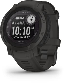 Garmin Instinct 2 Solar, GPS Outdoor Watch, Solar Charging Capabilities, Multi-GNSS Support, Tracbak Routing, Graphite (Renewed)