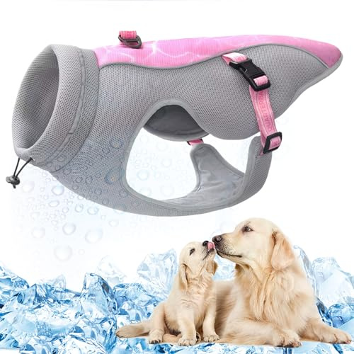 Chien De Refroidissement Gilet Harnais avec Anneau en D Et Sangles Réglables, Manteau Cool Et Confortable pour Chien avec Réflecteur pour l'été, l'hiver, La Chasse, l'entraînement et Le Camping