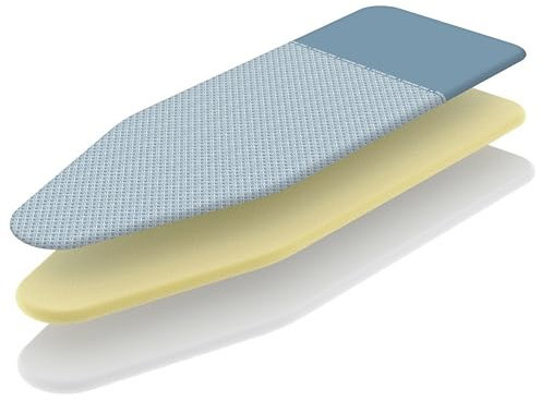 COLOMBO Parking | Copriasse da Stiro Universale | 100% Cotone Biologico | Area Parcheggio per il ferro | Clip Fermanodo | 140x50CM | Tre strati | Made in Italy