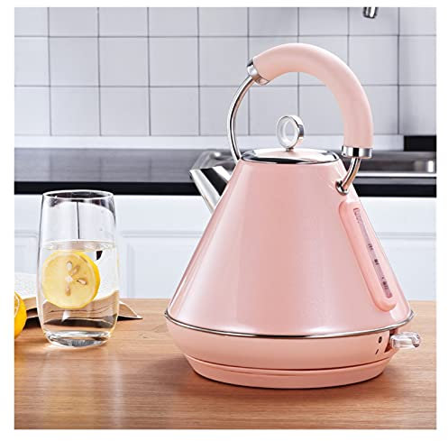 FDHESAR Electric Kettle, 1.8L, Pink, Stainless Steel, Modern, Contemporary