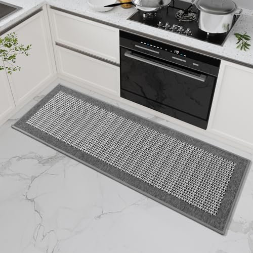 SIXHOME Tappeto cucina antiscivolo lavabile Tappetini da cucina moderni assorbenti e antimacchia(Grigio,40x120cm)
