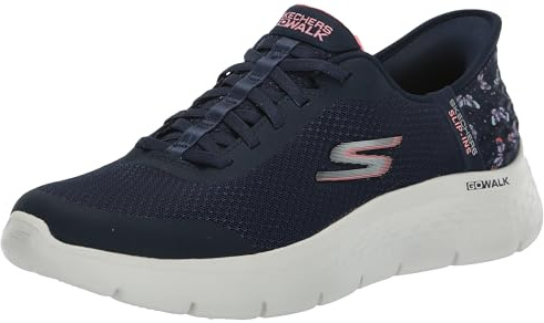 Skechers Women's Go Walk Flex Eva Hands Free Slip-ins Sneaker, Navy/Pink, 3 UK Wide