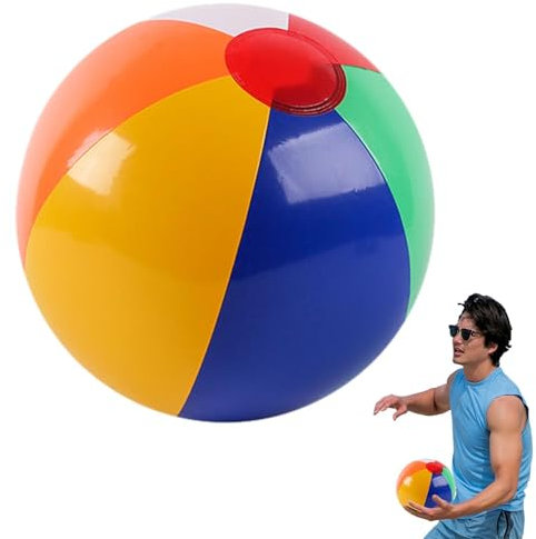 Generisch Wasserball Aufblasbar, Aufblasbare Ball Spielzeug, Regenbogen Bälle Für Kinder, Bunte Aufblasbare Bälle, Wasser Spielen Ball Für Kinder, Urlaub Schwimmbad Spielzeug(25CM)