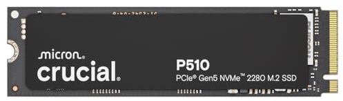 Crucial P510 2TB SSD NVMe M.2 PCIe 5.0 x4 Gen5, Read/Write Speeds up to 10,000/8,700 MB/s, Laptop & Desktop (PC) Compatible, Solid State Drive - CT2000P510SSD8-01