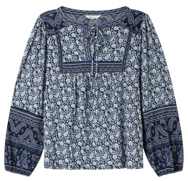 Springfield Nueva Camisa De Estructura con Bordado De Árboles, Azul, L