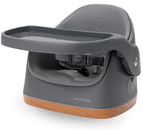 Maxi-Cosi Jay Rialzo Sedia Bambini da Tavolo 2 in 1, 6 Mesi - 3 Anni, 9-15 kg, Seggiolone Pappa Portatile, Vassoio Regolabile, Facile da Pulire, Design Compatto, Seduta Spaziosa, Elegance Graphite