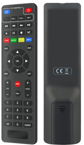 VINABTY Replacement Remote Control Suitable for Digiquest Twin Tuner Rec Receiver DVB-T2 HEVC H.265 Chipset, Dual Terrestrial Tuner