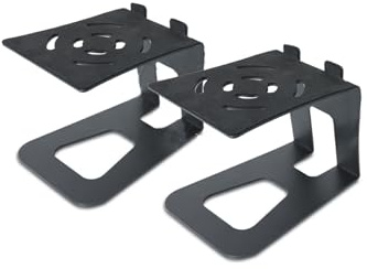 Högtalarställ, metallstativ för skrivbord med vibrationsabsorptionsplatta och 5° lutningsdesign, perfekt för hem- och inspelningsstudio