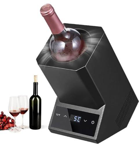 Raffreddatore Elettrico Portatile Per Vino, Raffreddatore Per Bottiglia Singola Di Champagne Da 750 Ml Con Diametro Di 3,74, Corpo In Acciaio Inossidabile, Raffreddamento 24 Ore Su 24, Raffreddatore