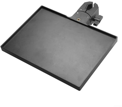 Vassoio per schede audio con clip per telefono per supporto microfono, supporto regolabile per plettri e capotasto, adatto a pali da 13-47 mm, nero (nero)