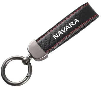 Coche Fibra de Carbono Llaveros para Nissan Navara D22 D40 D23 NP300 1997-2019 2020 2021, Reemplazo Keychain Ligero Resistente Hombres y Mujeres Regalo Accesorios,Red