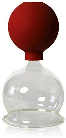 Schröpfglas mit Saugball 70mm zum professionellen, medizinischen, feuerlosen Schröpfen mundgeblasen handgeformt, Schröpfglas, Schröpfgläser, Lauschaer Glas das Original