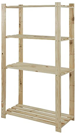 MODO24 - Scaffale in legno per cantina, magazzino, libri, cucina, serie B 17-24
