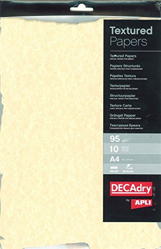 APLI scl2058d klippt papper 10 ark pergament, format A4, champagne