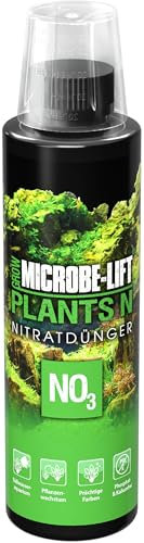 MICROBE-LIFT Plants N - 236 ml - Stickstoff-/Nitratdünger, fördert prächtigen Pflanzenwuchs in Süßwasseraquarien, ideal für Aquascaping, phosphatfrei.