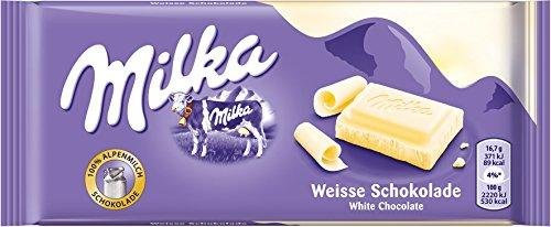 Milka Weiße Schokolade - Zartschmelzende Schokoladentafel mit heller Schokolade, 100g