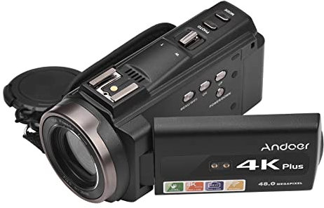 Andoer 4K/60FPS 48MP WiFi Cámara Video Digital Videocámara Grabadora con Zoom 16X Pantalla Táctil 3 Pulgadas IR Infrarrojo Night Sight Cold Shoe Mount Baterías Control remoto