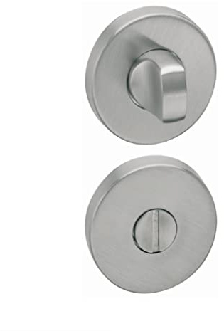 Muletilla y desbloqueo juego de condena y desbloqueo roseta redonda acero inoxidable 18/8 cuadradillo de 6mm,para picaportes de baño cierre condena de 50mm y 35mm (35mm)