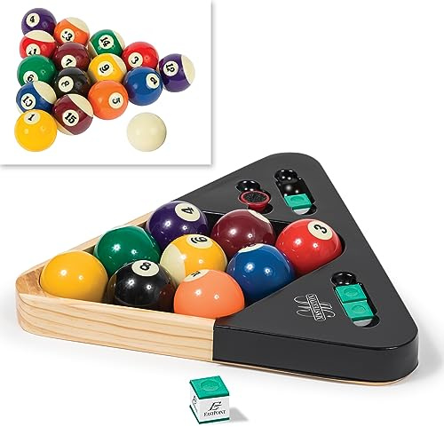 EastPoint Billiard Ball Set - 16-Piece Resin, Multi-Color - Regulation Resin Billiard Balls for Consistent Play - Complete Pool Table Accessories Kit - Enhance Home Pool Set for Game Nights