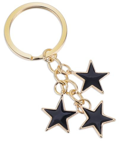 Porte-clés étoile pour femme - Joli porte-clés émaillé pour femme et fille - Accessoires esthétiques en acier inoxydable - Porte-clés pour sac à main - Sac à dos - Porte-voiture - Cadeau esthétique