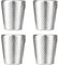 Lot de 4 Tasses en Acier Inoxydable 300ml - Double Paroi Anti-Brûlures, Design Empilable & Surface Diamant - Pour Café, Thé, Bière (Argent) - Résistantes et Légères - Idéal Maison, Bureau