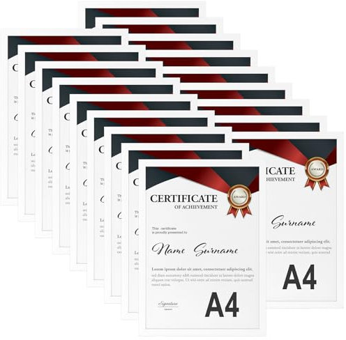 Hoikwo 18 Stück Bilderrahmen A4 Set, Weiß Rahmen din A4 für 21x29,7 cm Foto Bilder Kinderzeichnungen Kunstwerke Zertifikate Dokumente, Fotorahmen für Wohnzimmer Schlafzimmer Büro Treppenhaus Flur