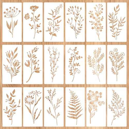 Stencil floreali per dipingere su tavole di legno, riutilizzabili, artigianato, modelli, fiori per pareti e mobili