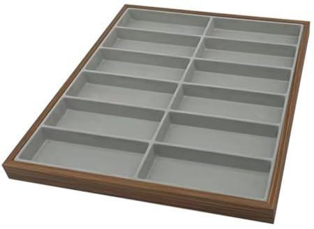 Quystetes Estante organizador de madera de nogal con 12 rejillas para gafas de sol