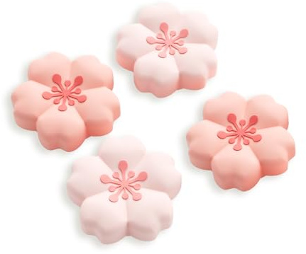 GeekShare Tapones de silicona para joystick Switch 2, accesorios de protección, agarre de humbstick, antideslizantes, cómodos (4 unidades) (flor de cerezo)