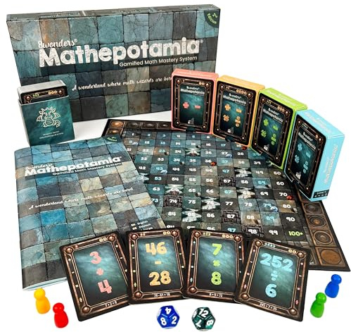 Mathepotamia Mathespiel: Rechenspiel & Multiplikation-Lernspiel für Kinder 5-9 Jahre | 4 Stufen & 7 Spielmodi | Kopfrechnen 20 bis 1000 üben & 1x1 Lernen | Mathe-Brettspiel Grundschule Geschenkidee