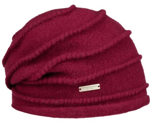 Seeberger Uni Headsock Walk-mütze Wollmütze Damenmütze Wintermütze Damen - Otoño-Winter Winter Winter, rojo frambuesa, Talla única