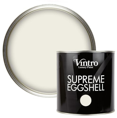 Vintro Paint | Eggshell Paint | for Walls | Wood | Trim | Satin Furniture Paint | Interior & Exterior Use. (Cream - Trafalgar Square, 2.5 Litres)